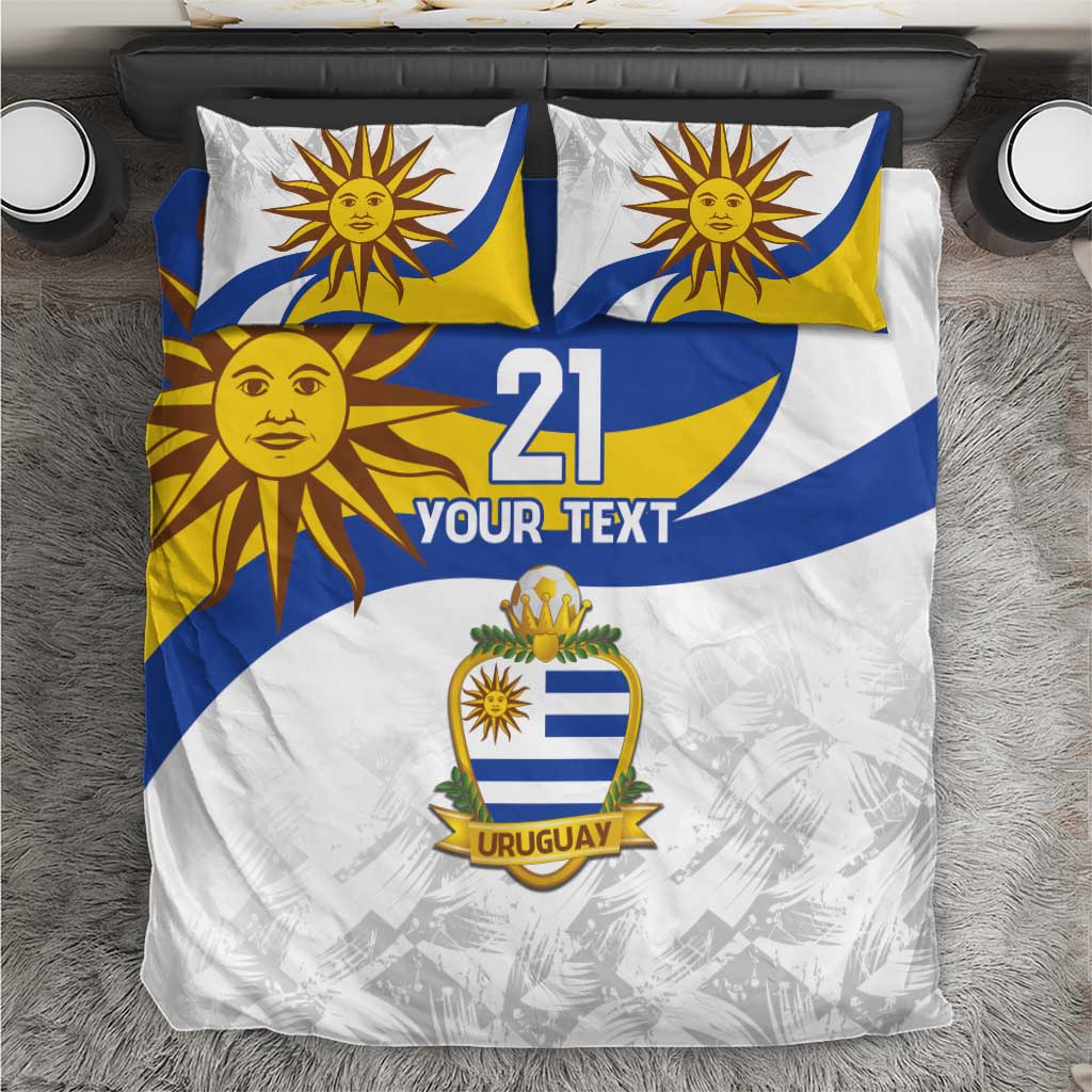 Uruguay Football Custom Bedding Set La Celeste Sol de Mayo Motif LT9