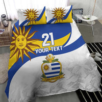 Uruguay Football Custom Bedding Set La Celeste Sol de Mayo Motif LT9