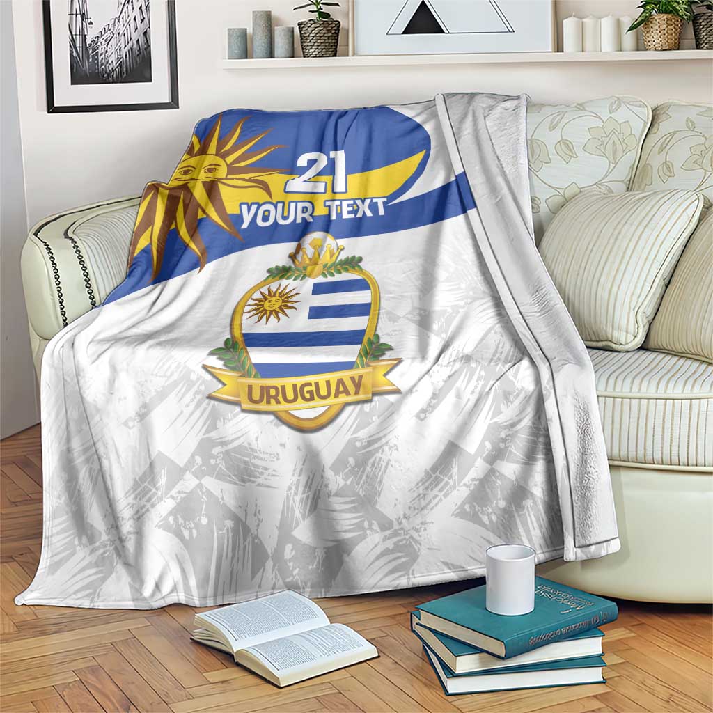 Uruguay Football Custom Blanket La Celeste Sol de Mayo Motif LT9