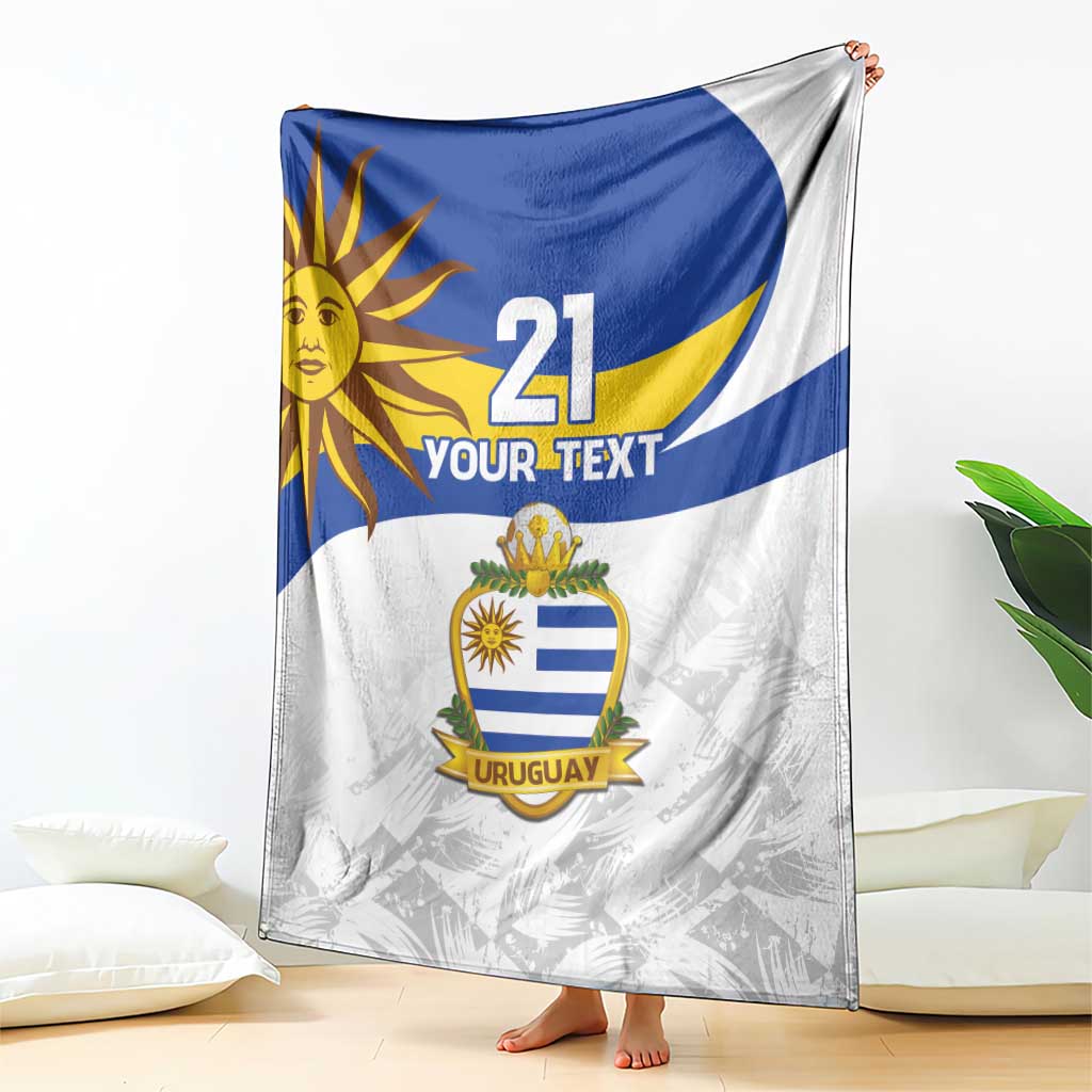 Uruguay Football Custom Blanket La Celeste Sol de Mayo Motif