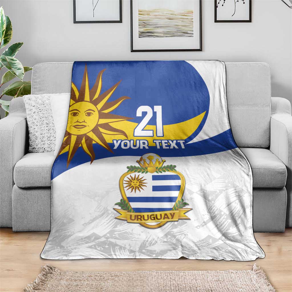 Uruguay Football Custom Blanket La Celeste Sol de Mayo Motif LT9