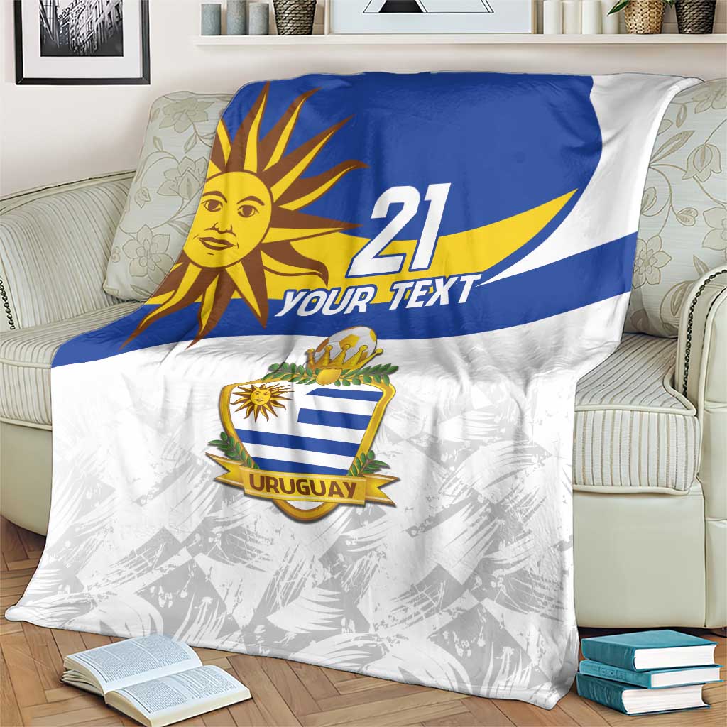 Uruguay Football Custom Blanket La Celeste Sol de Mayo Motif LT9