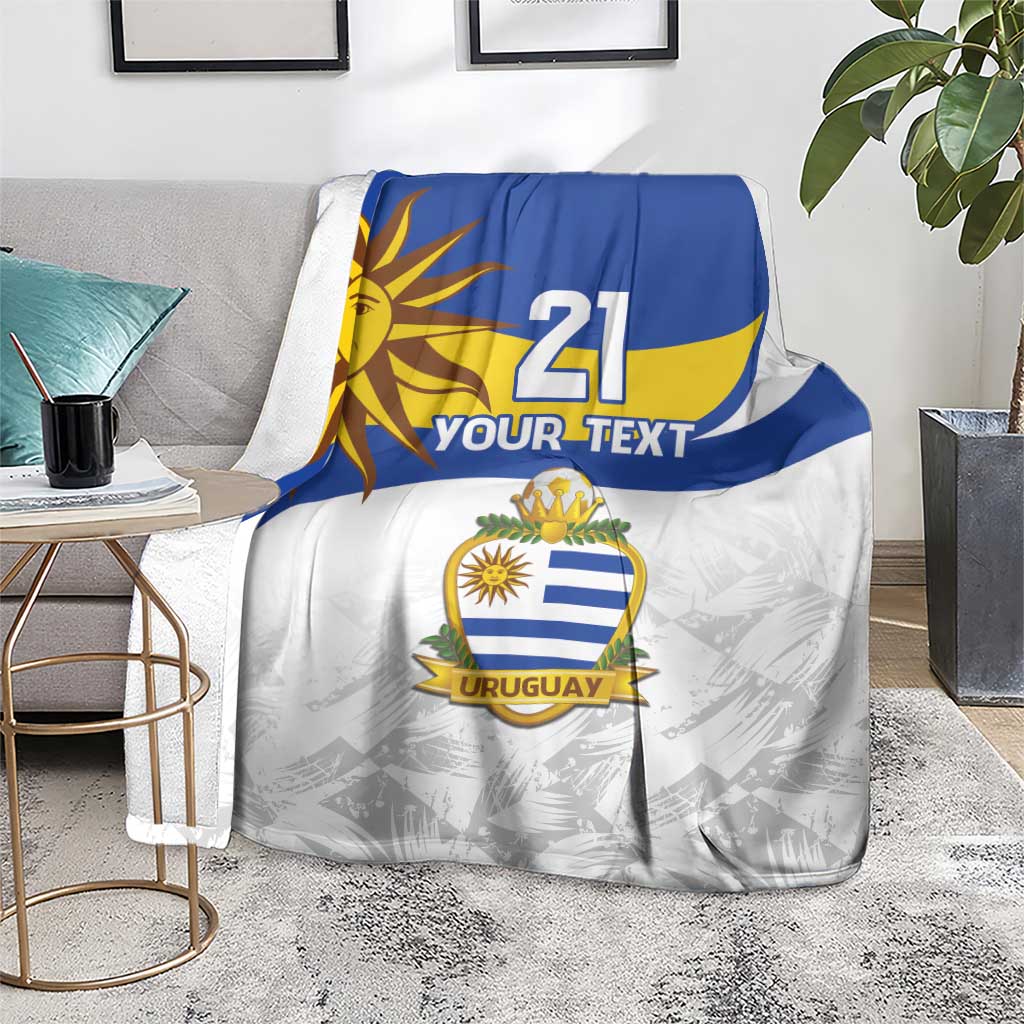 Uruguay Football Custom Blanket La Celeste Sol de Mayo Motif