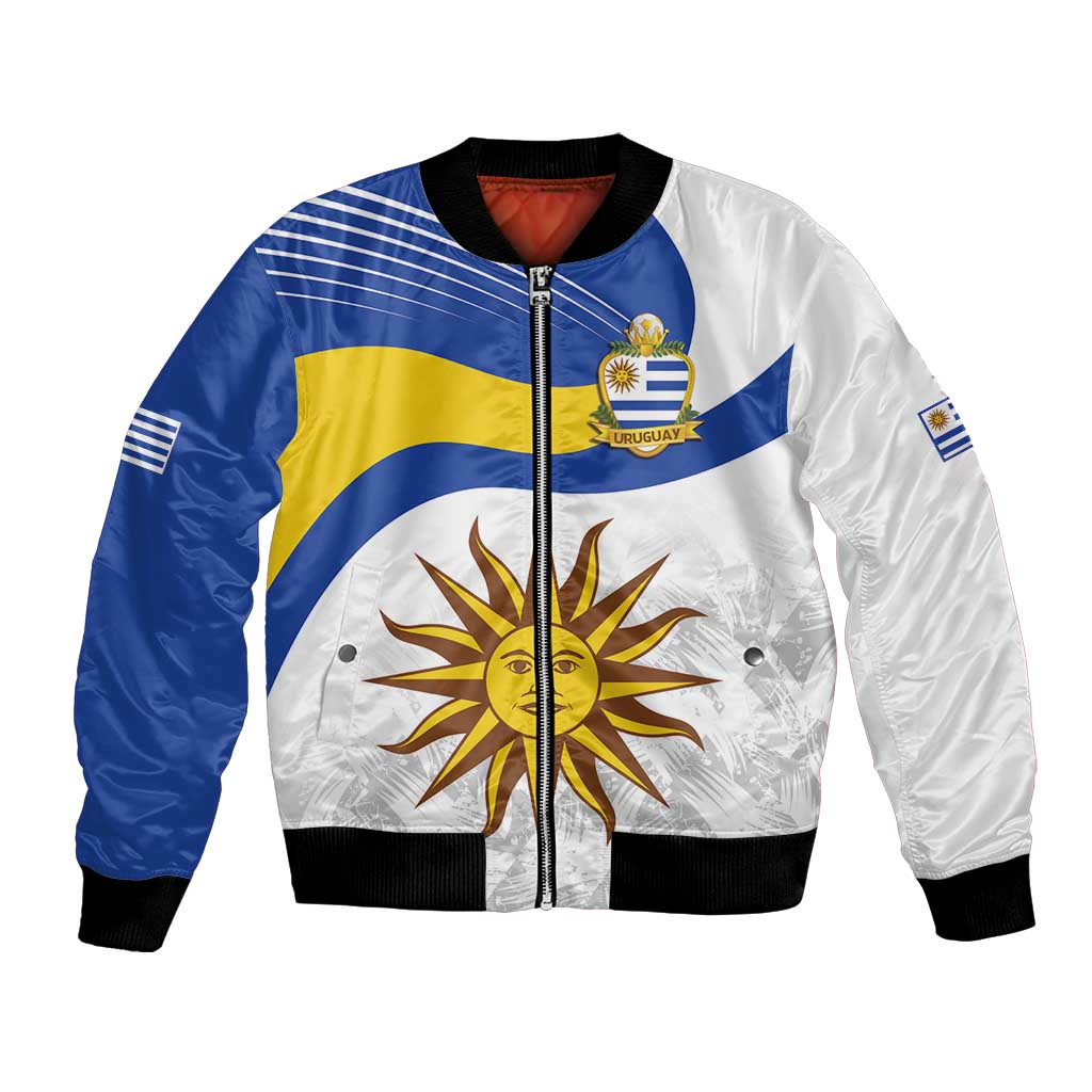 Uruguay Football Custom Bomber Jacket La Celeste Sol de Mayo Motif