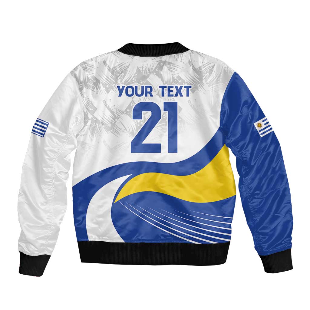 Uruguay Football Custom Bomber Jacket La Celeste Sol de Mayo Motif