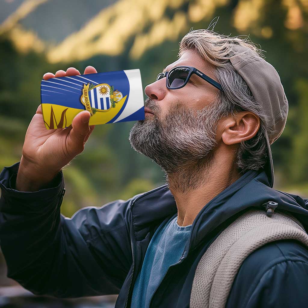 Uruguay Football Custom 4 in 1 Can Cooler Tumbler La Celeste Sol de Mayo Motif