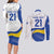 Uruguay Football Custom Couples Matching Long Sleeve Bodycon Dress and Long Sleeve Button Shirt La Celeste Sol de Mayo Motif