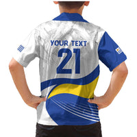 Uruguay Football Custom Family Matching Mermaid Dress and Hawaiian Shirt La Celeste Sol de Mayo Motif