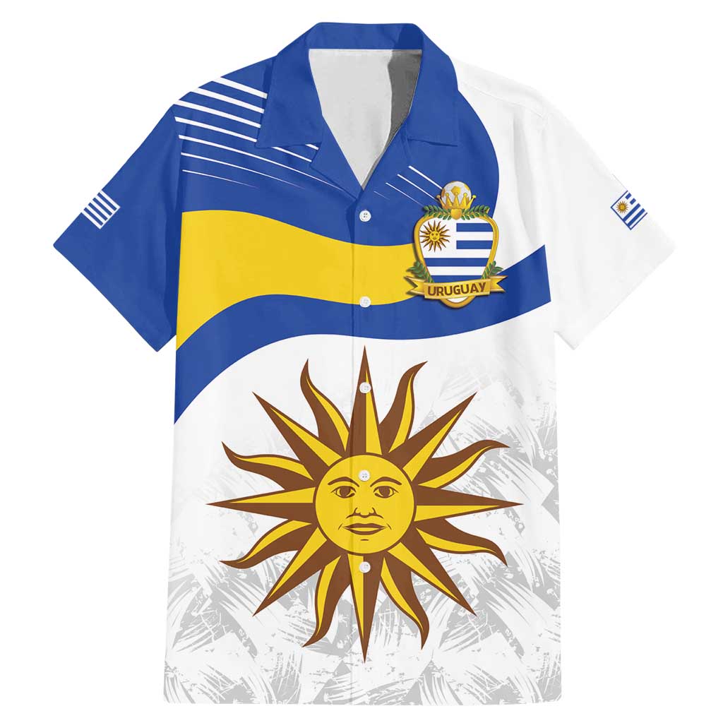 Uruguay Football Custom Family Matching Mermaid Dress and Hawaiian Shirt La Celeste Sol de Mayo Motif