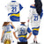 Uruguay Football Custom Family Matching Off The Shoulder Long Sleeve Dress and Hawaiian Shirt La Celeste Sol de Mayo Motif