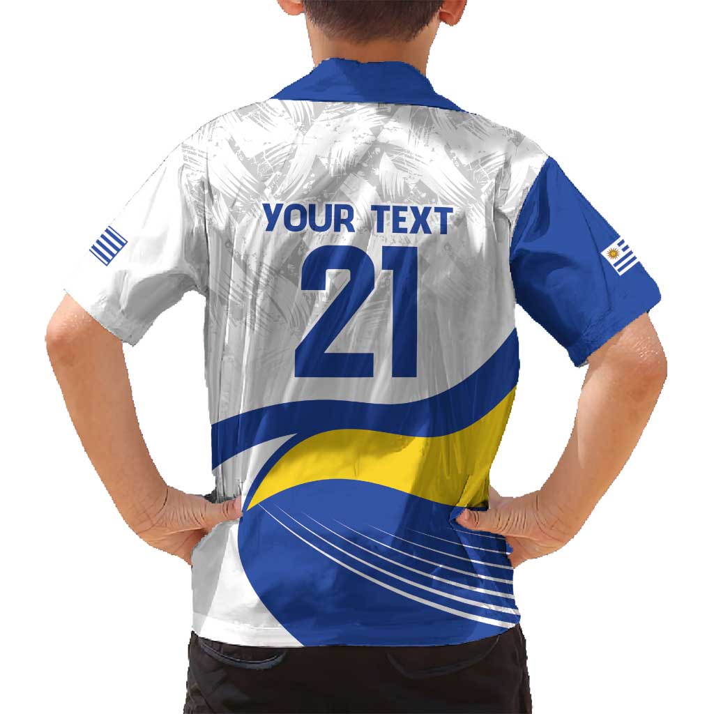 Uruguay Football Custom Family Matching Summer Maxi Dress and Hawaiian Shirt La Celeste Sol de Mayo Motif