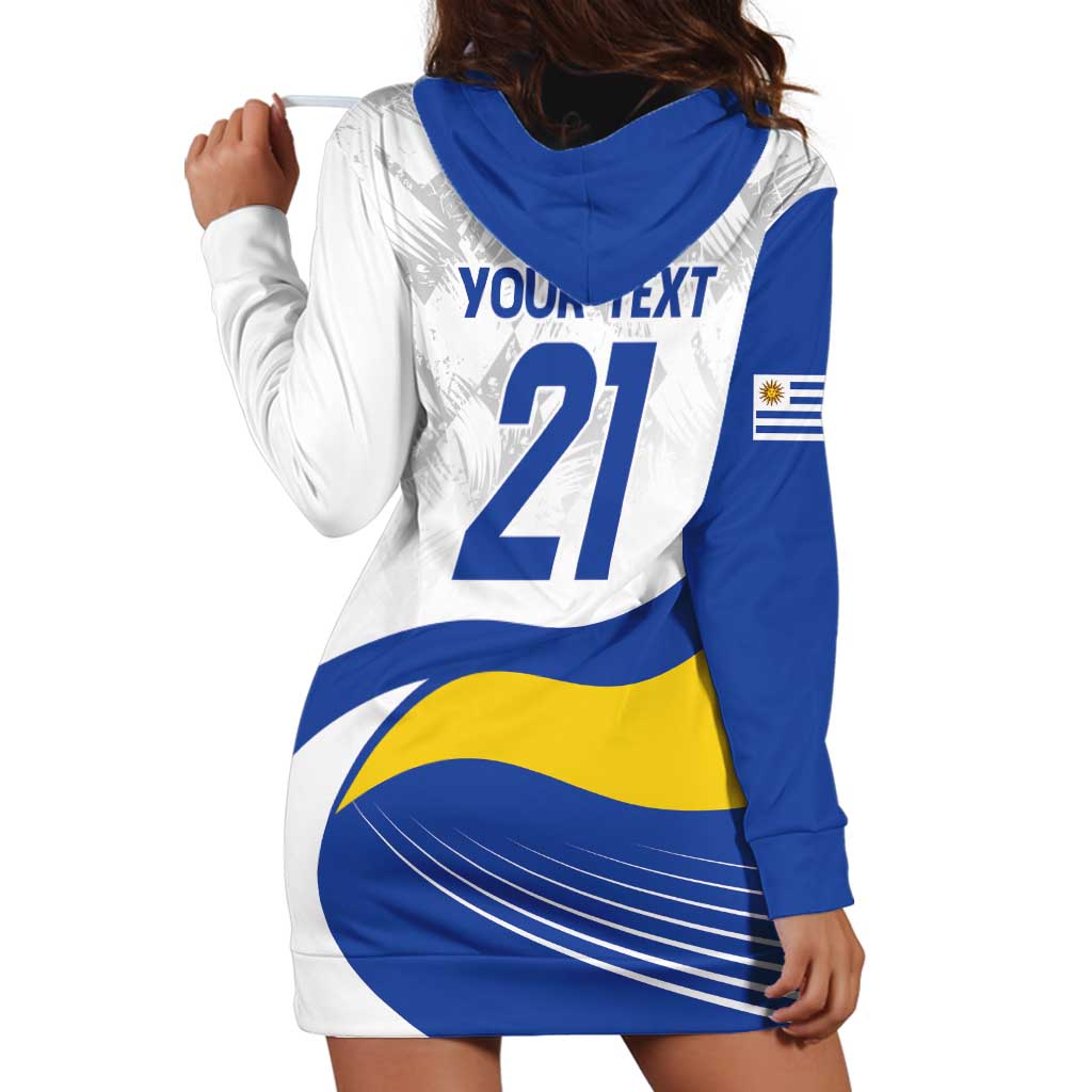 Uruguay Football Custom Hoodie Dress La Celeste Sol de Mayo Motif