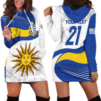 Uruguay Football Custom Hoodie Dress La Celeste Sol de Mayo Motif