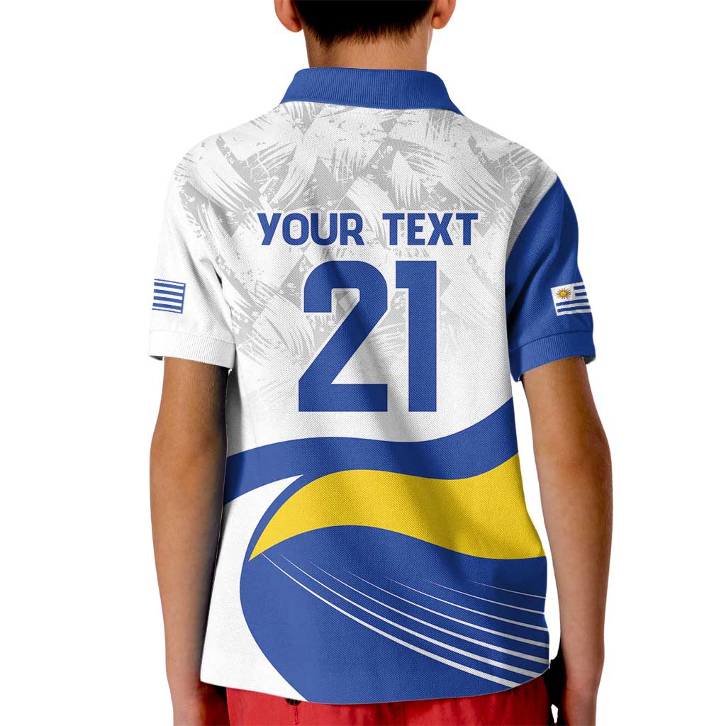 Uruguay Football Custom Kid Polo Shirt La Celeste Sol de Mayo Motif