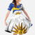 Uruguay Football Custom Kid Short Sleeve Dress La Celeste Sol de Mayo Motif