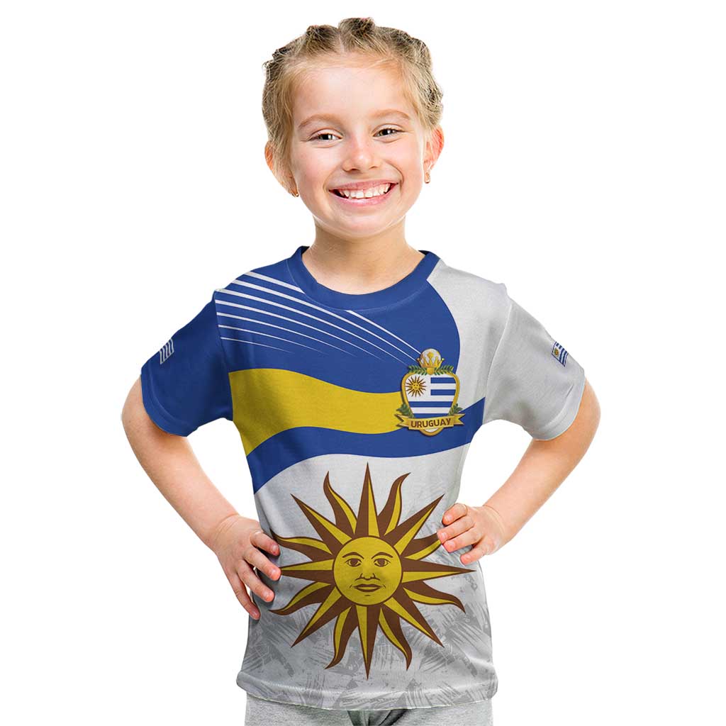 Uruguay Football Custom Kid T Shirt La Celeste Sol de Mayo Motif