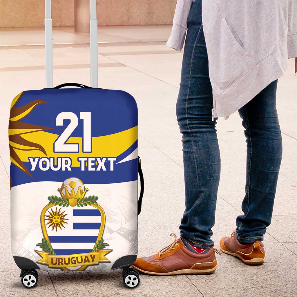 Uruguay Football Custom Luggage Cover La Celeste Sol de Mayo Motif