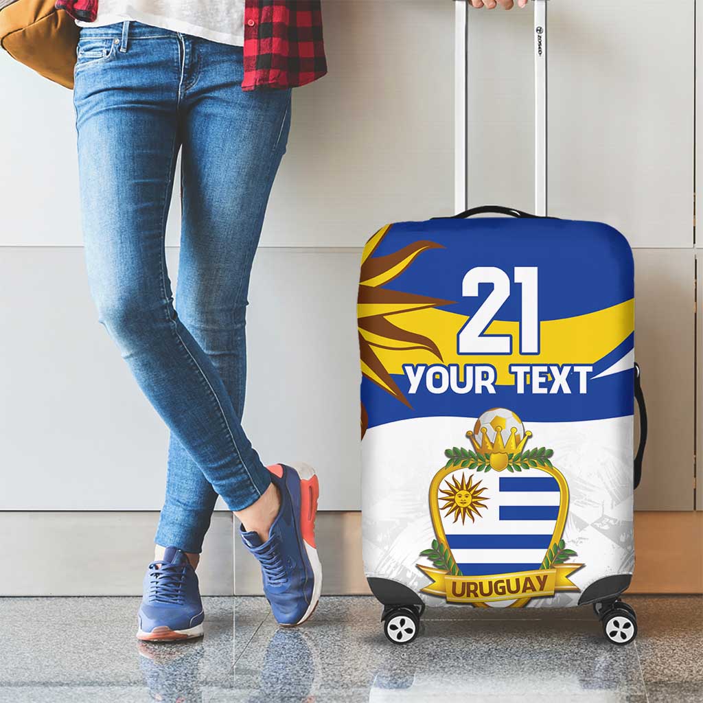 Uruguay Football Custom Luggage Cover La Celeste Sol de Mayo Motif LT9