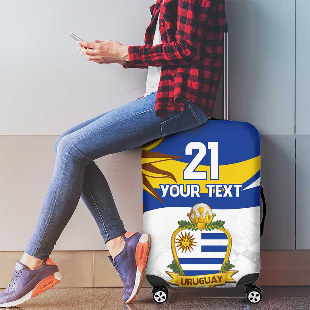 Uruguay Football Custom Luggage Cover La Celeste Sol de Mayo Motif