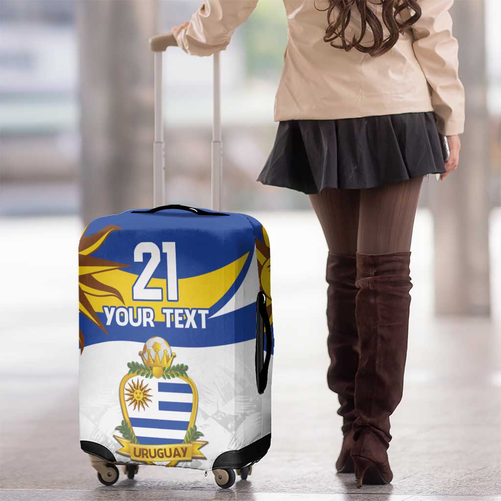 Uruguay Football Custom Luggage Cover La Celeste Sol de Mayo Motif