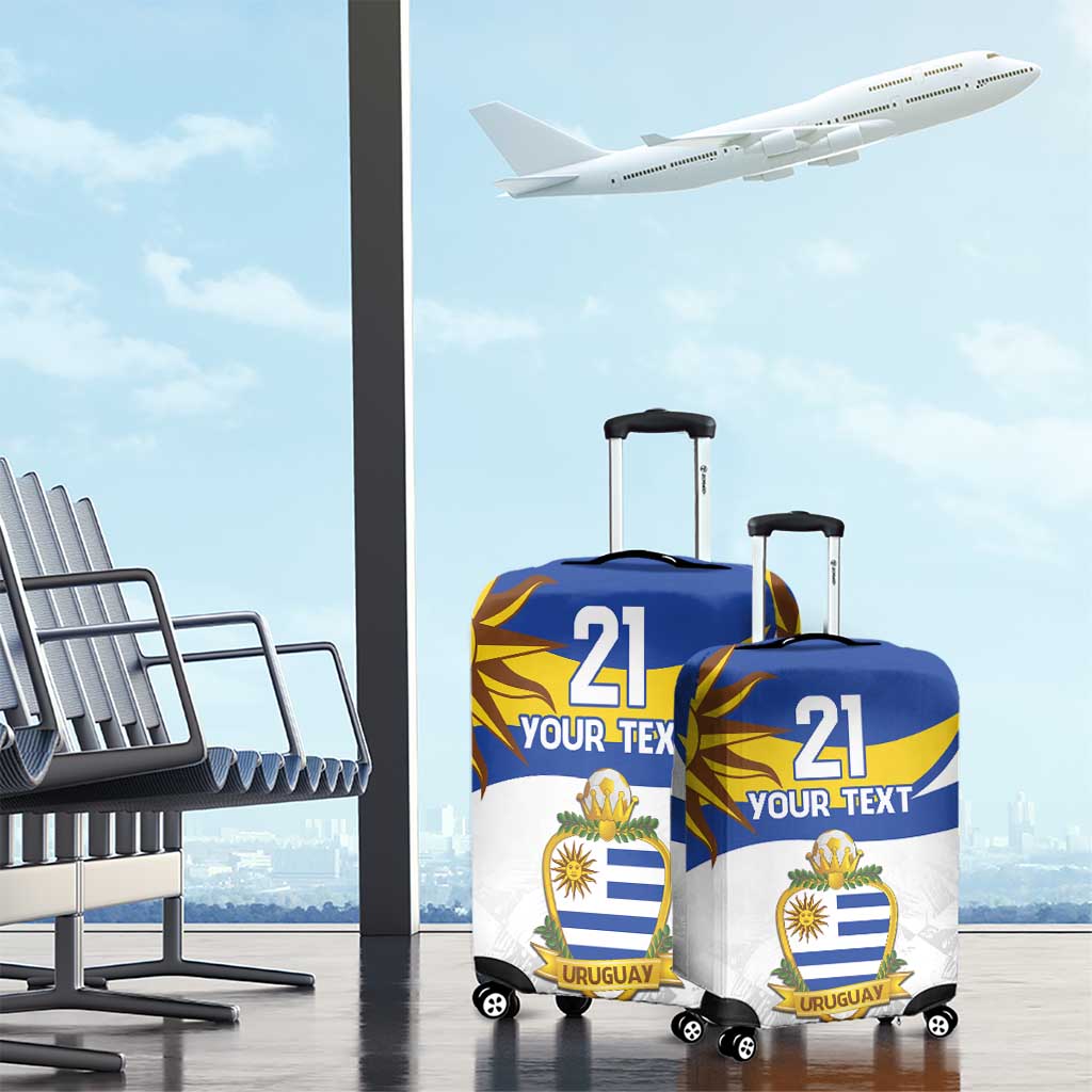 Uruguay Football Custom Luggage Cover La Celeste Sol de Mayo Motif LT9