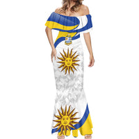 Uruguay Football Custom Mermaid Dress La Celeste Sol de Mayo Motif