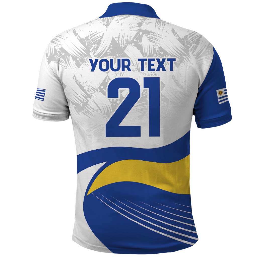 Uruguay Football Custom Polo Shirt La Celeste Sol de Mayo Motif