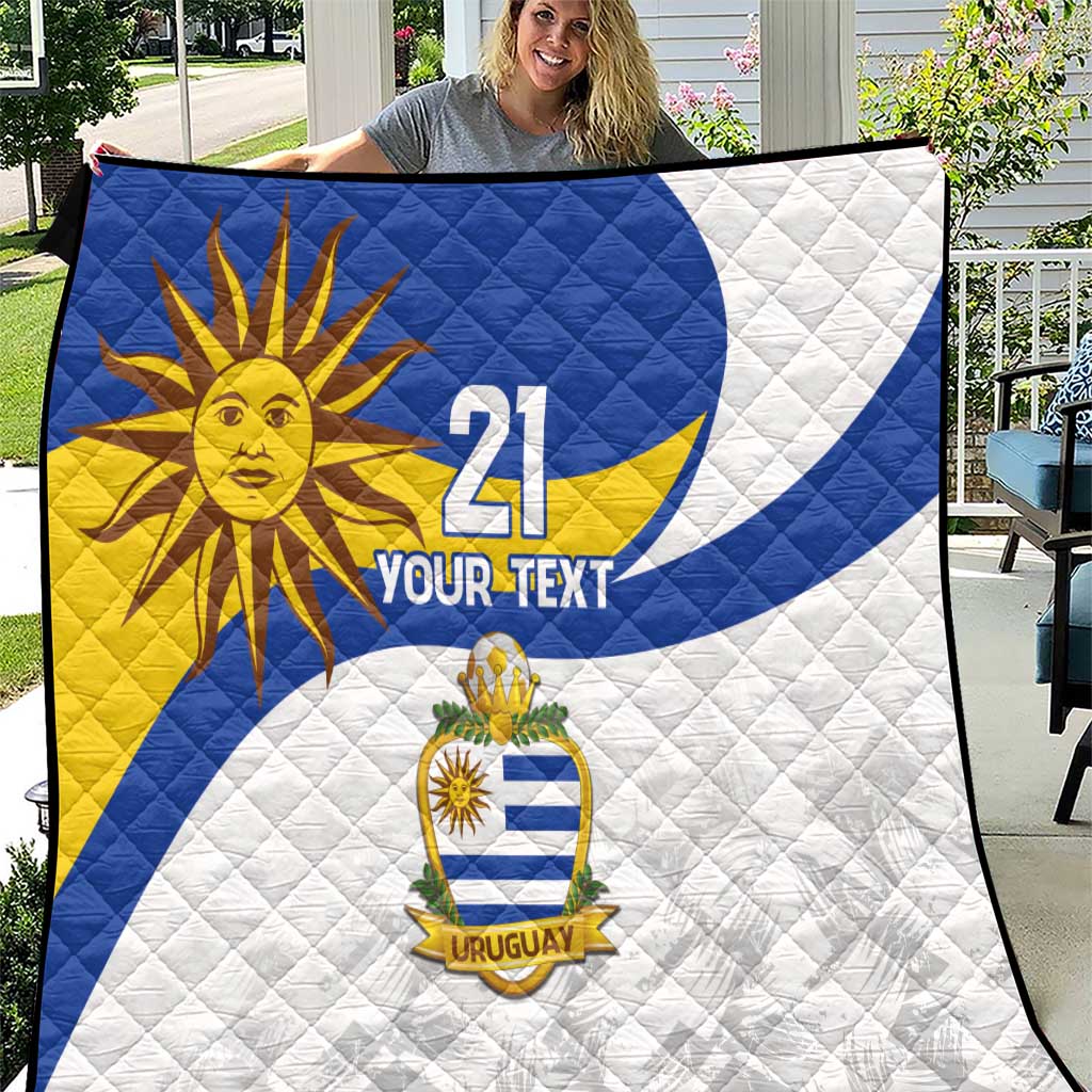 Uruguay Football Custom Quilt La Celeste Sol de Mayo Motif LT9