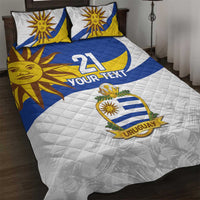 Uruguay Football Custom Quilt Bed Set La Celeste Sol de Mayo Motif LT9