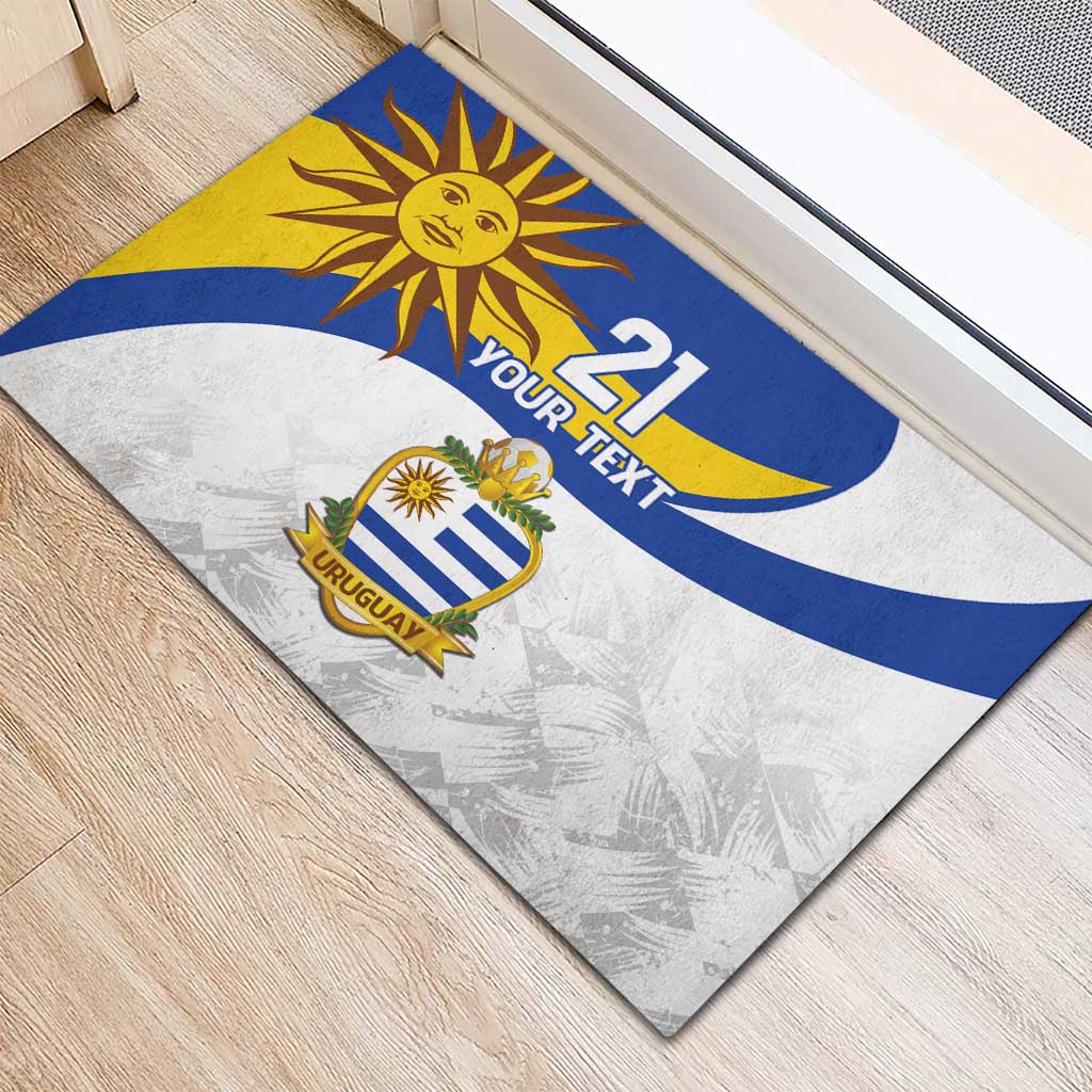 Uruguay Football Custom Rubber Doormat La Celeste Sol de Mayo Motif