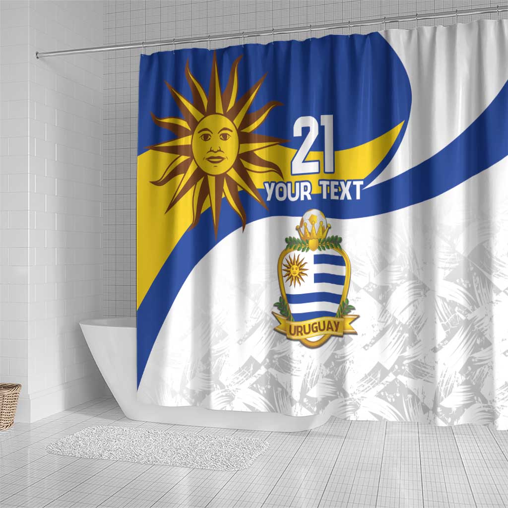 Uruguay Football Custom Shower Curtain La Celeste Sol de Mayo Motif LT9