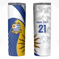 Uruguay Football Custom Skinny Tumbler La Celeste Sol de Mayo Motif