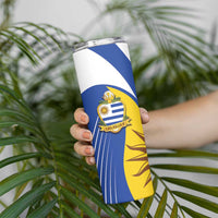 Uruguay Football Custom Skinny Tumbler La Celeste Sol de Mayo Motif