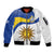 Uruguay Football Custom Sleeve Zip Bomber Jacket La Celeste Sol de Mayo Motif