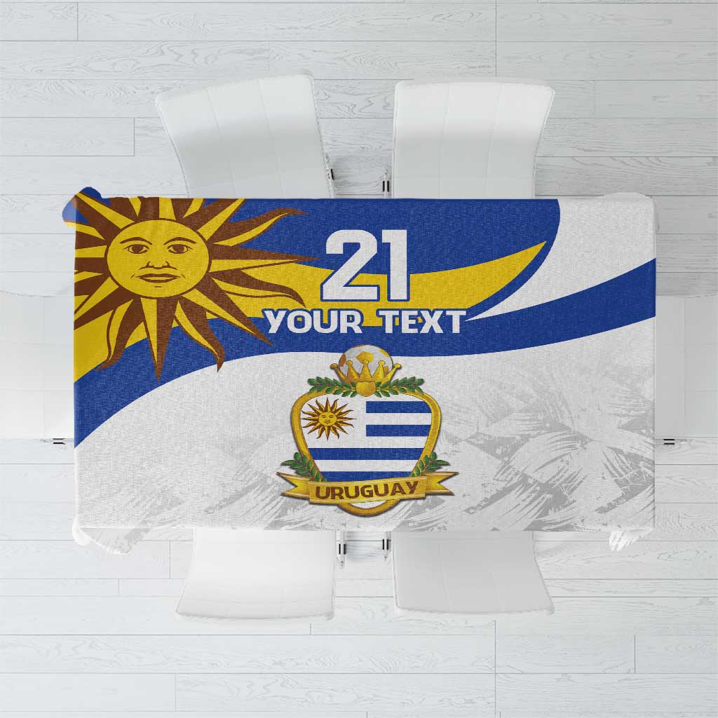 Uruguay Football Custom Tablecloth La Celeste Sol de Mayo Motif