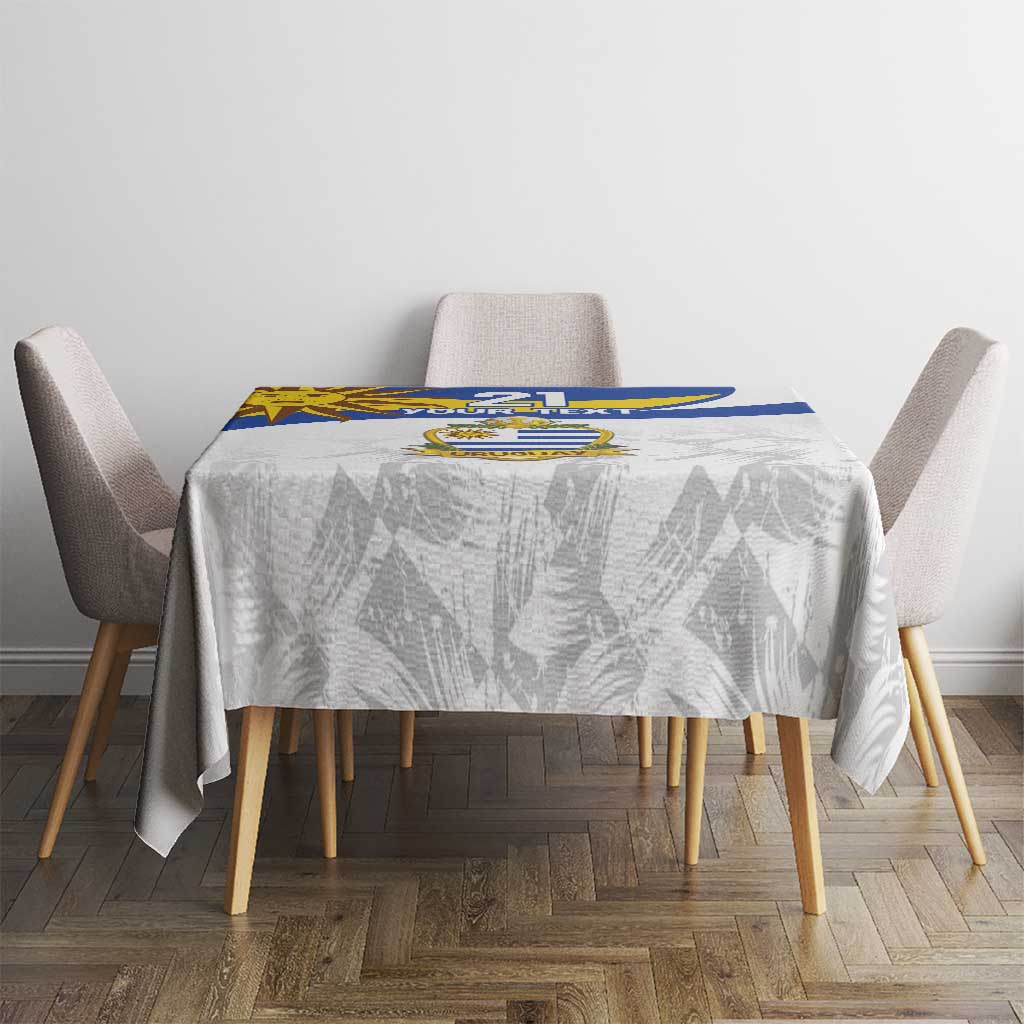 Uruguay Football Custom Tablecloth La Celeste Sol de Mayo Motif