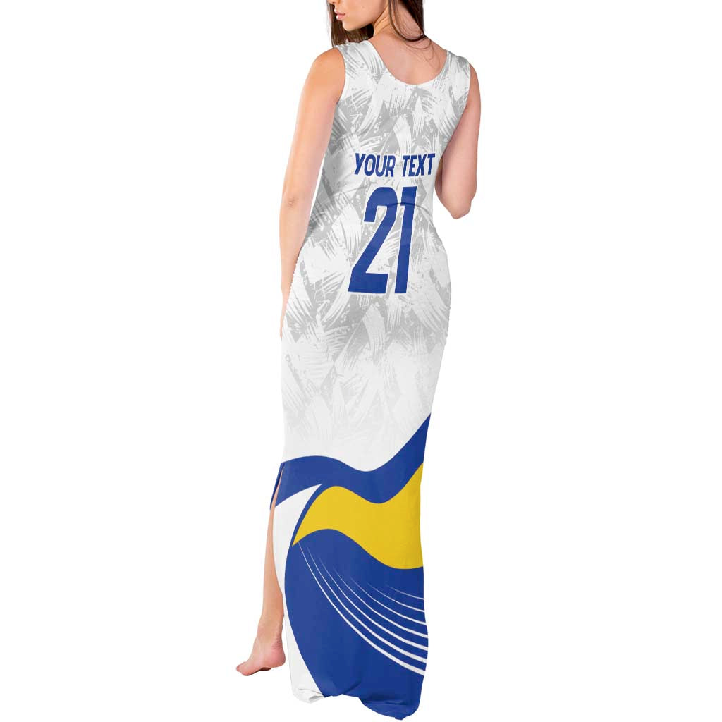 Uruguay Football Custom Tank Maxi Dress La Celeste Sol de Mayo Motif