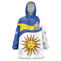 Uruguay Football Custom Wearable Blanket Hoodie La Celeste Sol de Mayo Motif