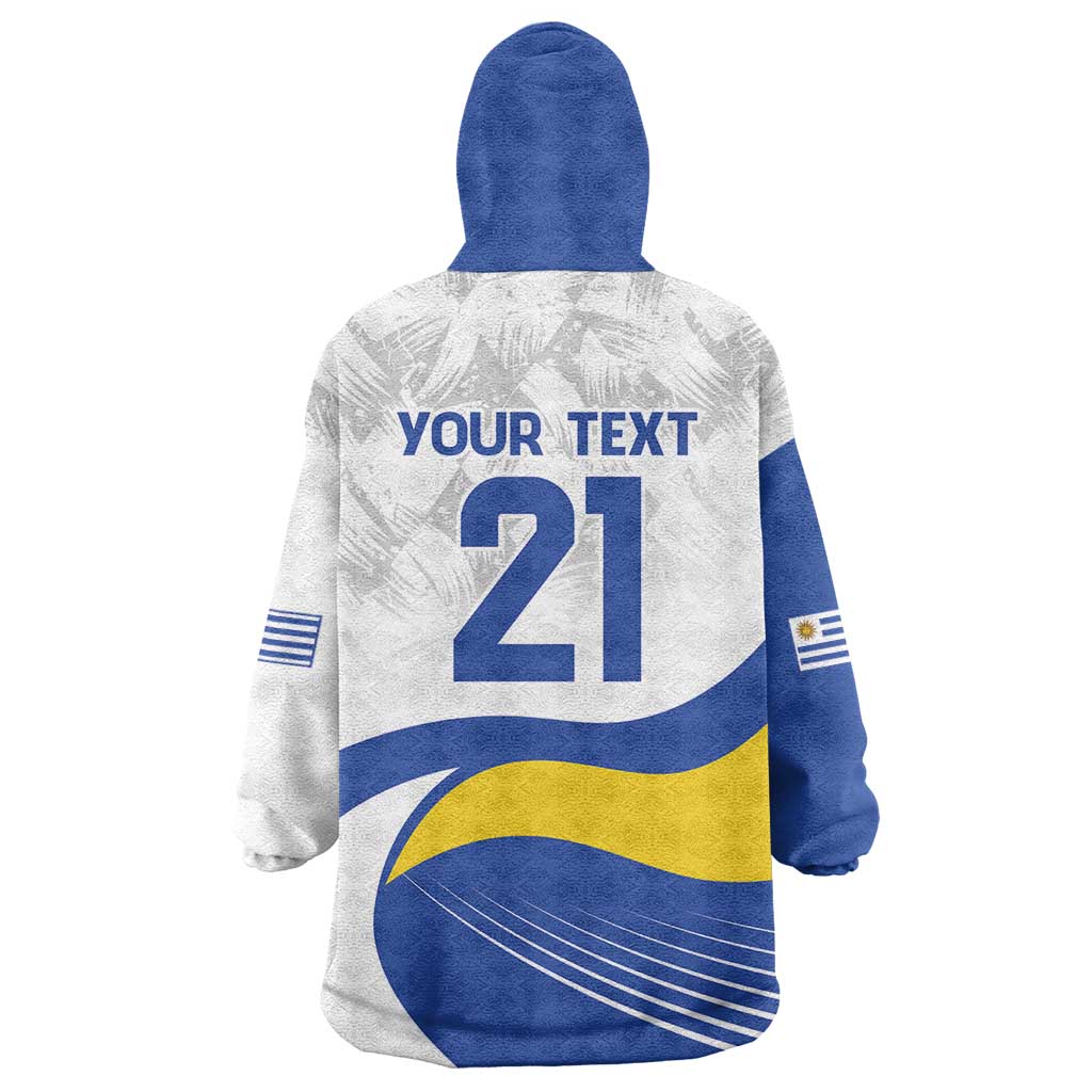 Uruguay Football Custom Wearable Blanket Hoodie La Celeste Sol de Mayo Motif