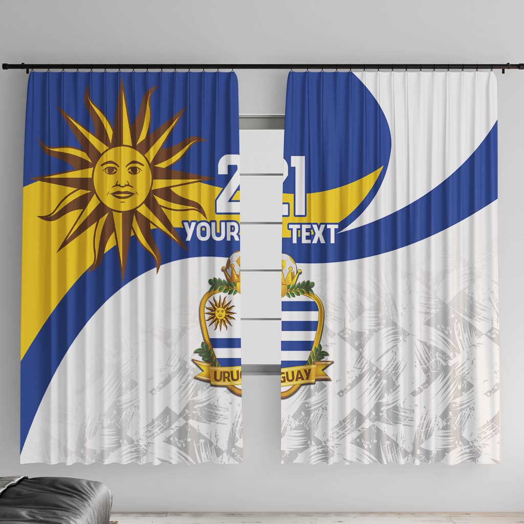 Uruguay Football Custom Window Curtain La Celeste Sol de Mayo Motif