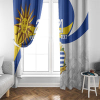 Uruguay Football Custom Window Curtain La Celeste Sol de Mayo Motif LT9