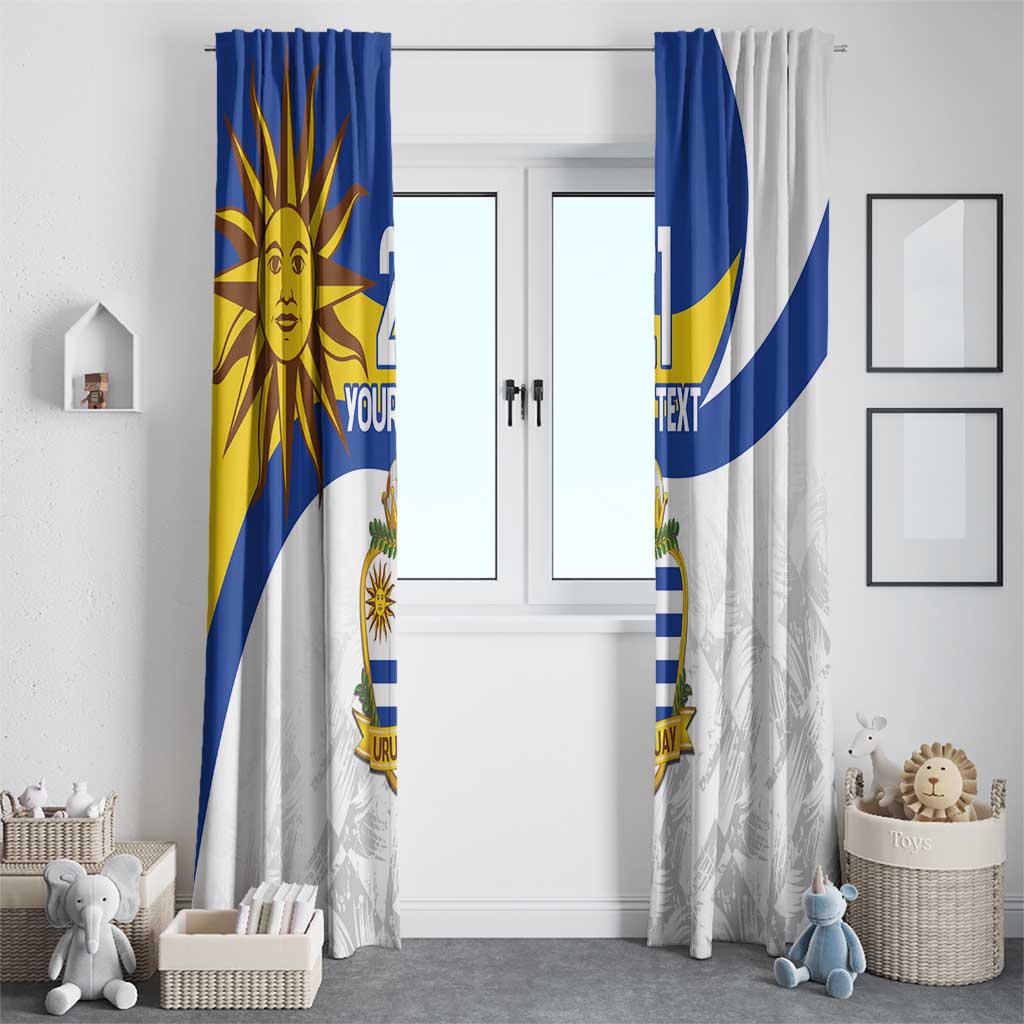Uruguay Football Custom Window Curtain La Celeste Sol de Mayo Motif