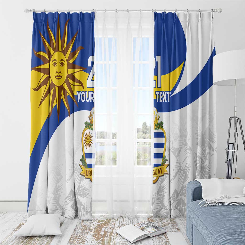Uruguay Football Custom Window Curtain La Celeste Sol de Mayo Motif LT9