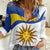 Uruguay Football Custom Women Casual Shirt La Celeste Sol de Mayo Motif