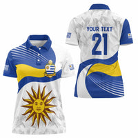 Uruguay Football Custom Women Polo Shirt La Celeste Sol de Mayo Motif