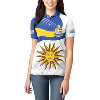 Uruguay Football Custom Women Polo Shirt La Celeste Sol de Mayo Motif