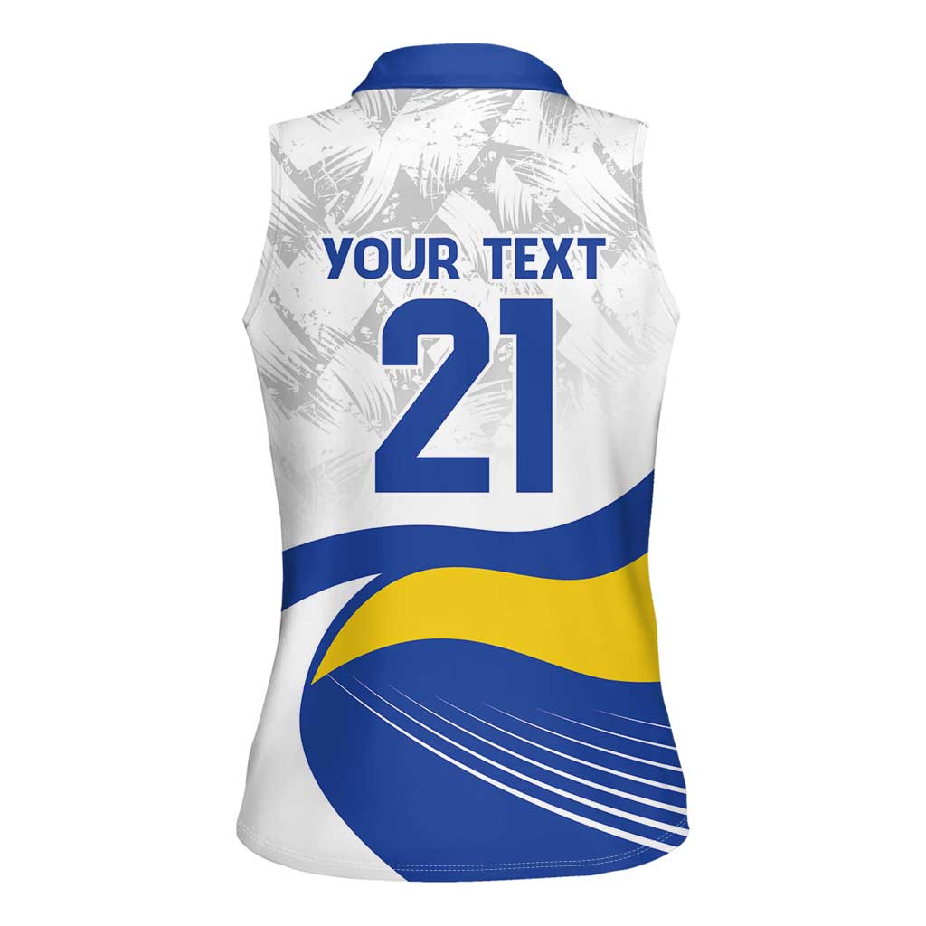 Uruguay Football Custom Women Sleeveless Polo Shirt La Celeste Sol de Mayo Motif