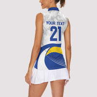 Uruguay Football Custom Women Sleeveless Polo Shirt La Celeste Sol de Mayo Motif