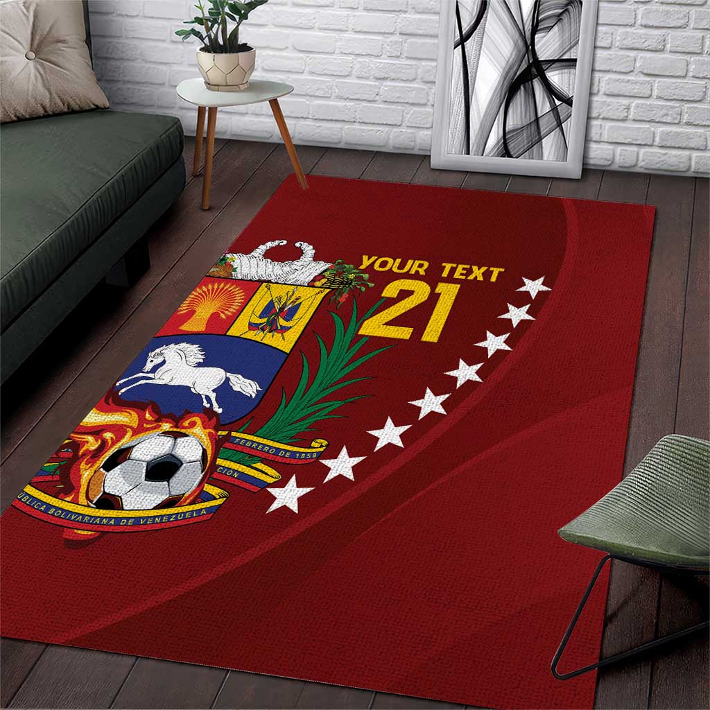 Venezuela Football Custom Area Rug La Vinotinto Red Wine Coat of Arms LT9