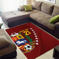 Venezuela Football Custom Area Rug La Vinotinto Red Wine Coat of Arms